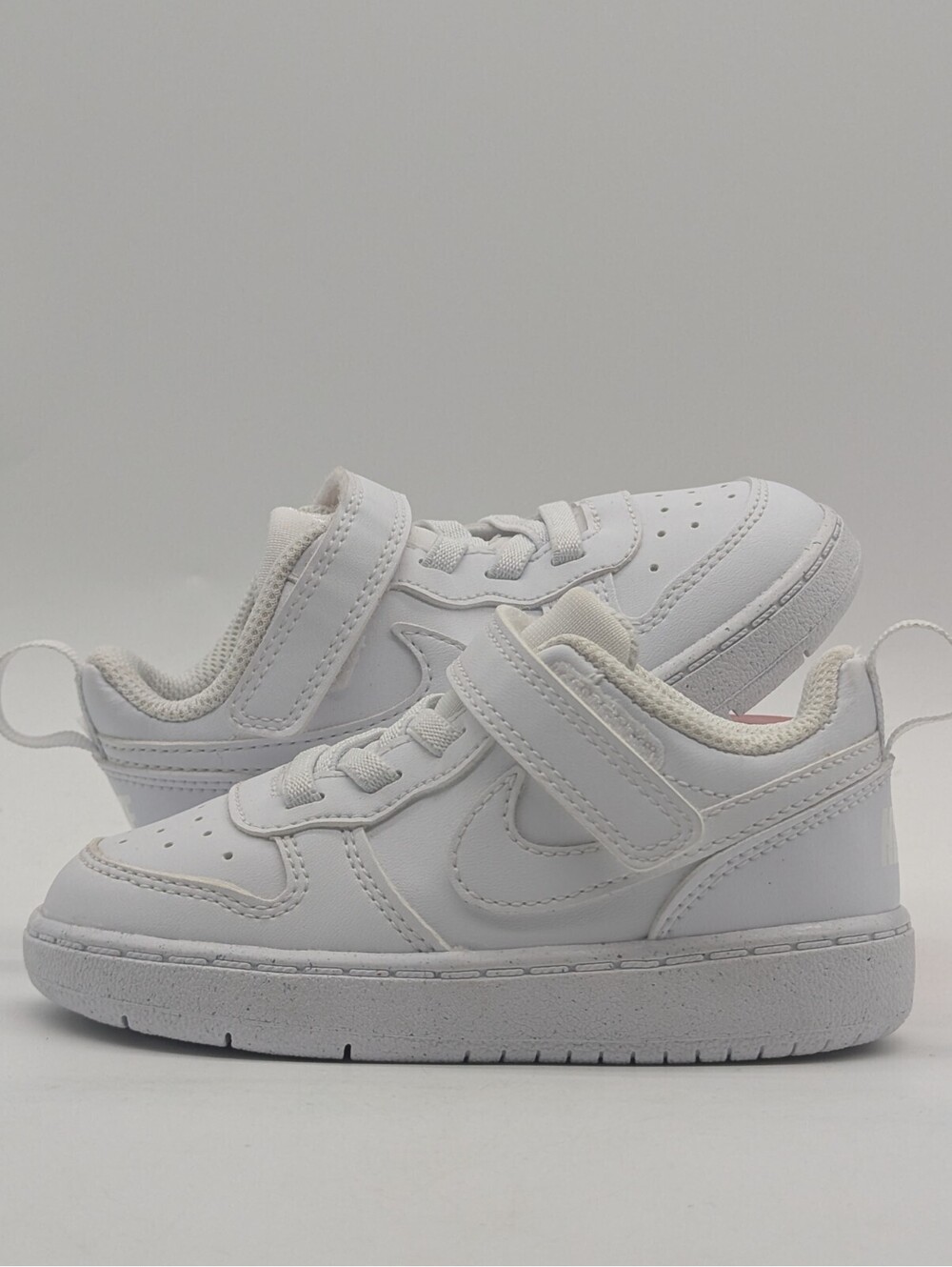 Kids Size 7C / 7K Nike Court Borough Low 2 Toddler Baby Triple White DV5458-106